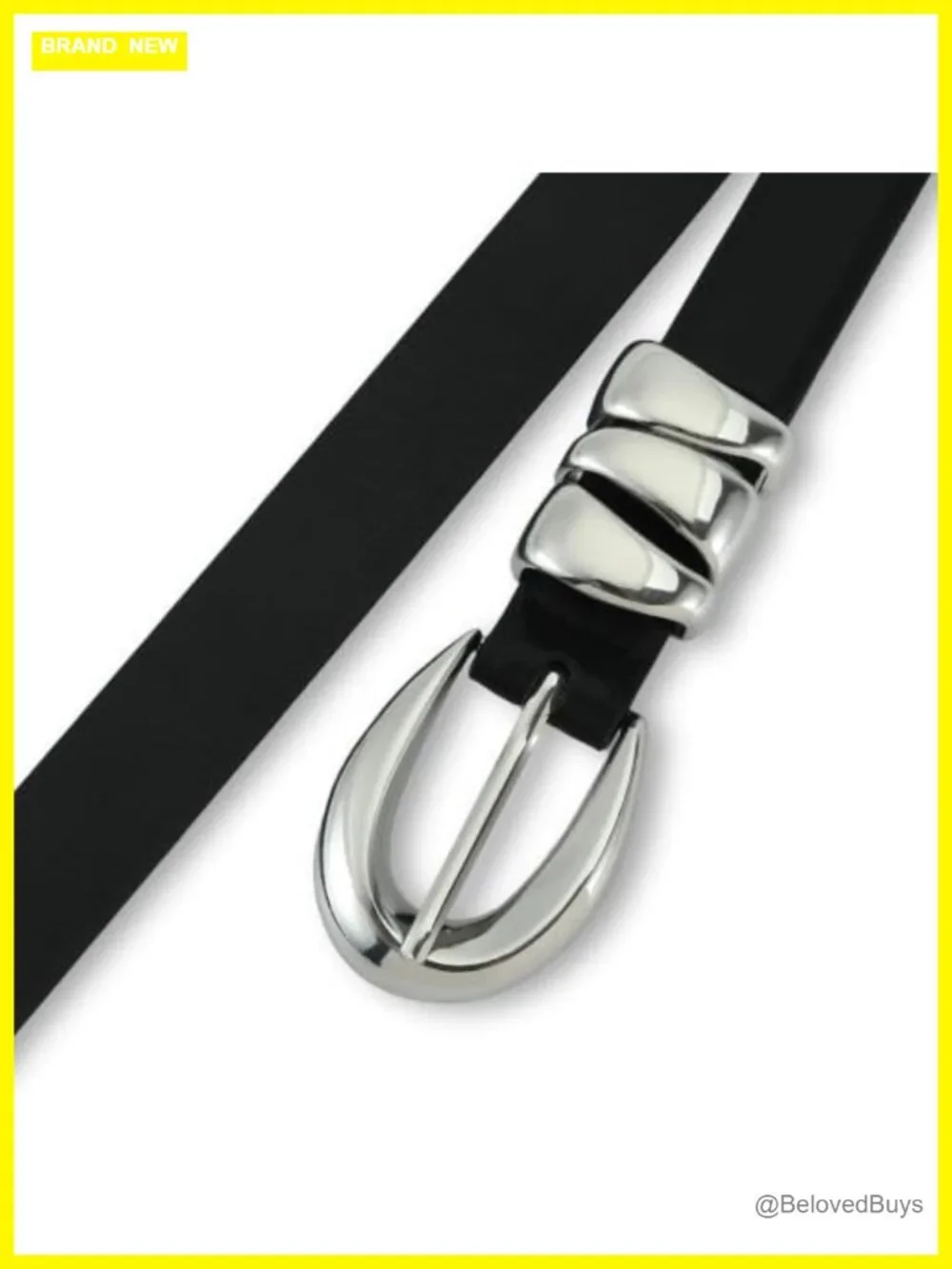 Skinny Faux Leather Belt with Alloy Buckle for Jeans